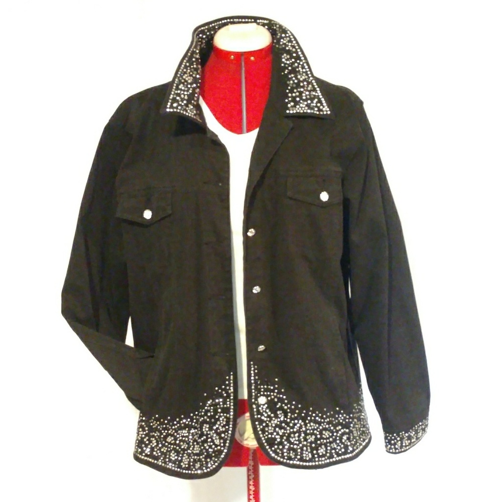 CHRISTOPHER & BANKS CRYSTAL STUDDED JACKET